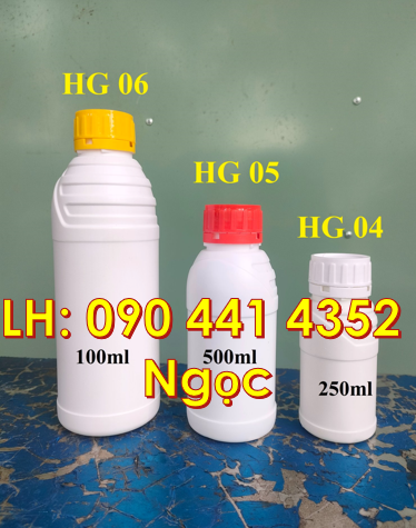 Bán chai nhựa 1 lít tròn đựng thuốc thủy sản, chai nhựa 0.5 lít vuông