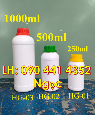 Chai nhựa 1 lít đựng chất lỏng, vỏ chai nhựa 0.5 lít đựng hóa chất