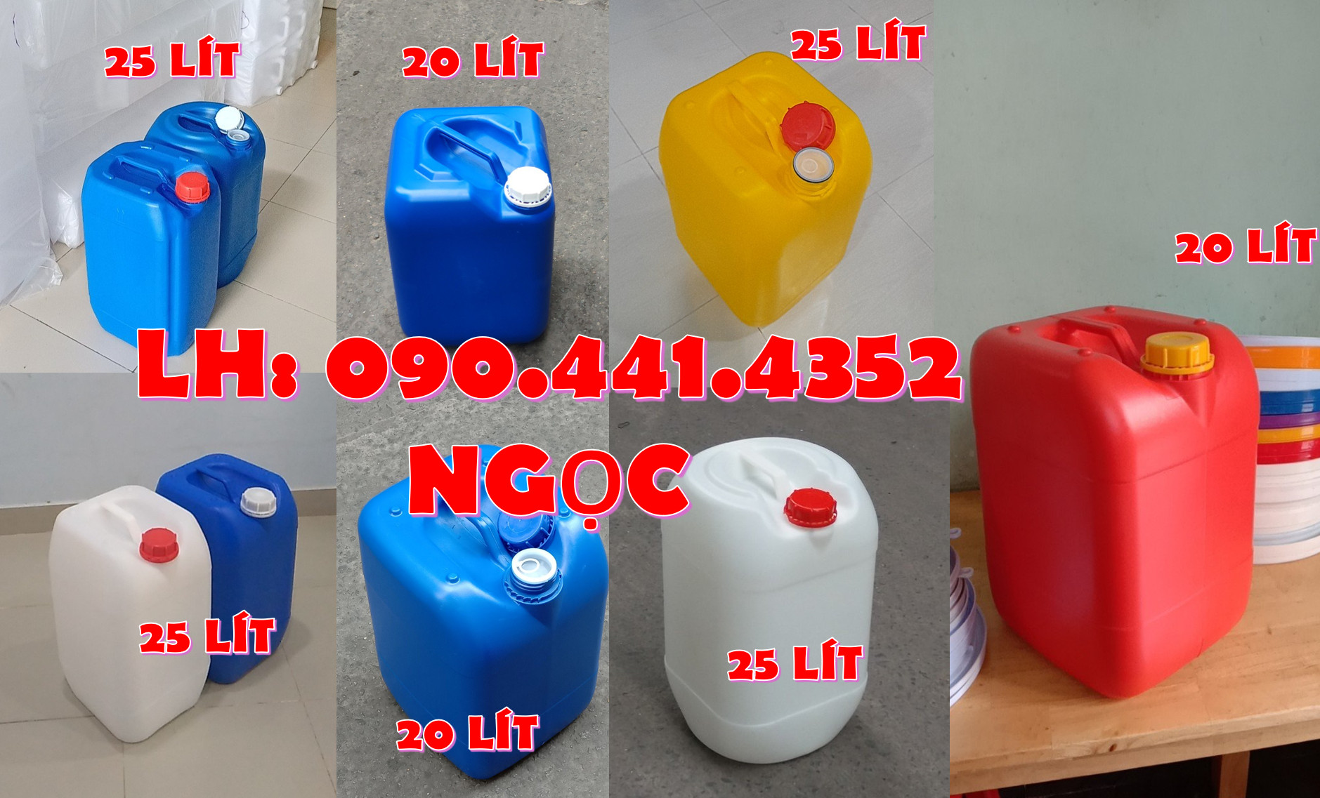 Can nhựa 10 lít chống trượt, can nhựa 20 lít đựng phân bón, can nhựa