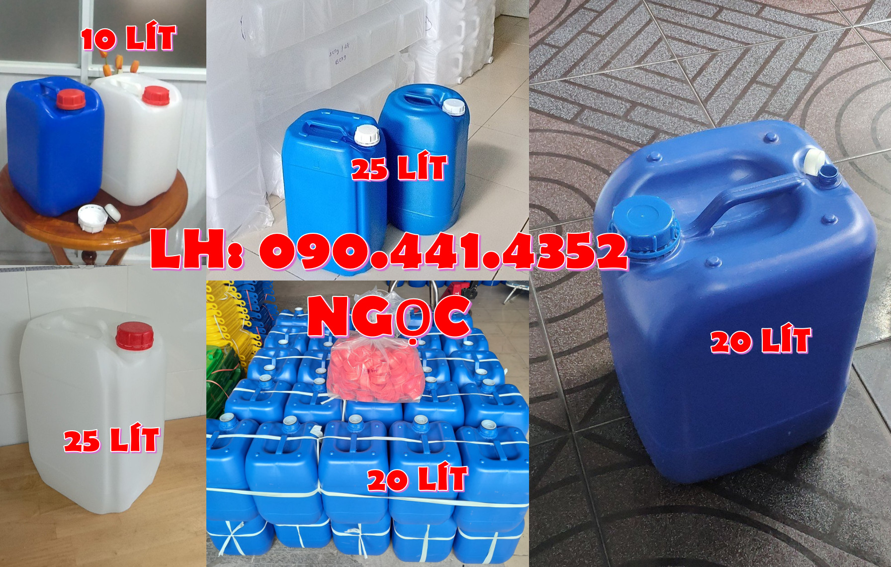 Can nhựa 10 lít chống trượt, can nhựa 20 lít đựng phân bón, can nhựa