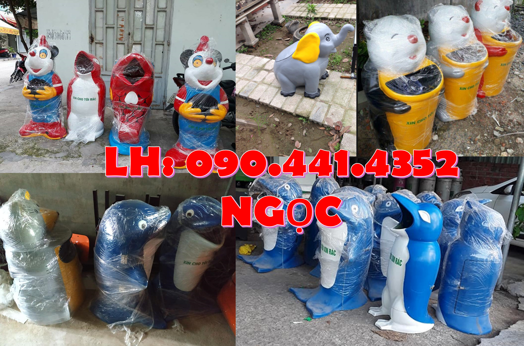 Thùng rác con cá heo giá rẻ, thùng đựng rác cá chép màu đỏ, thùng rác