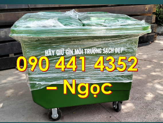 Xe thu gom rác 660 lít chứa chất thải lây nhiễm, xe thu gom rác 1000L