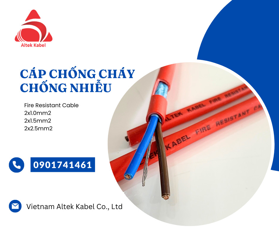 Dây tín hiệu chống cháy chống nhiễu Altek Kabel 2 lõi