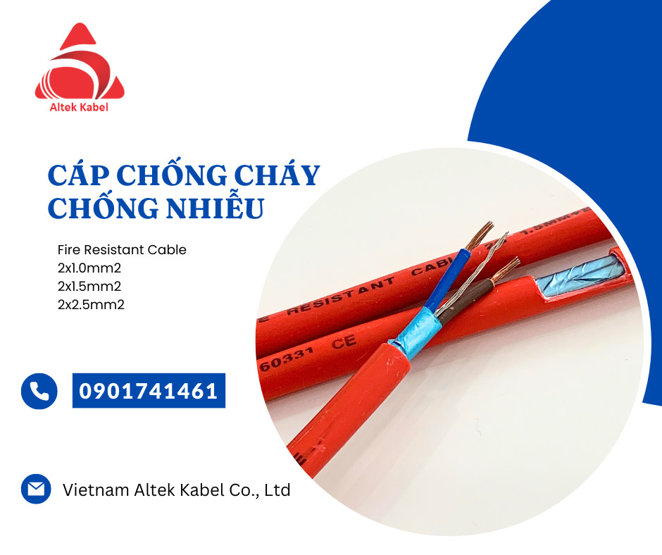 Dây tín hiệu chống cháy chống nhiễu Altek Kabel 2 lõi