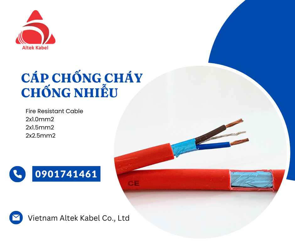 Dây tín hiệu chống cháy chống nhiễu Altek Kabel 2 lõi