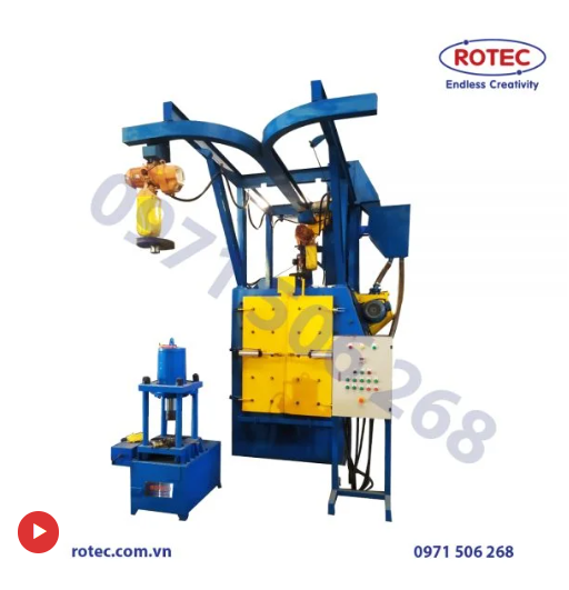 Máy phun bi giá treo Rotec - Giải pháp làm sạch hiệu q ủa