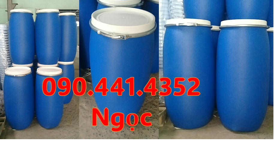 Vỏ thùng phuy 220 lít nắp mở, thùng phuy đựng hóa chất, phuy nhựa mới