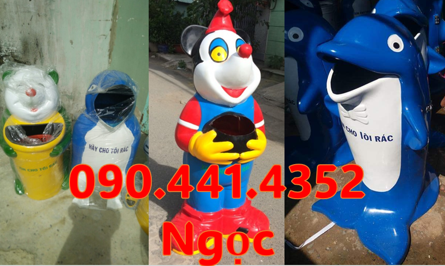 Thùng rác hình thú, thùng đựng rác hình chim cánh cụt tại TPHCM