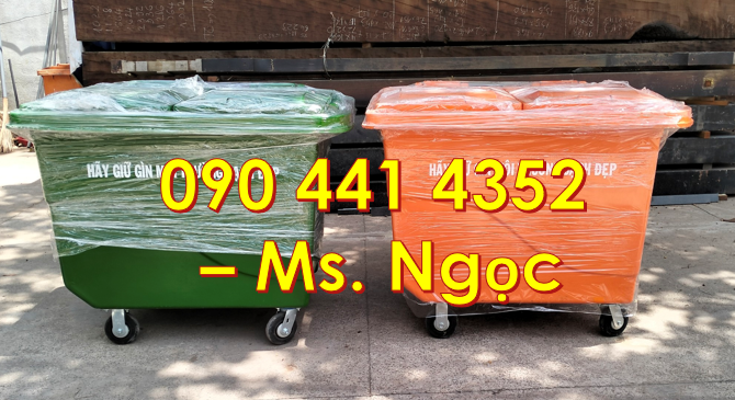 Bán xe thu gom rác 660 lít y tế, xe thu gom rác 1000 lít trường học