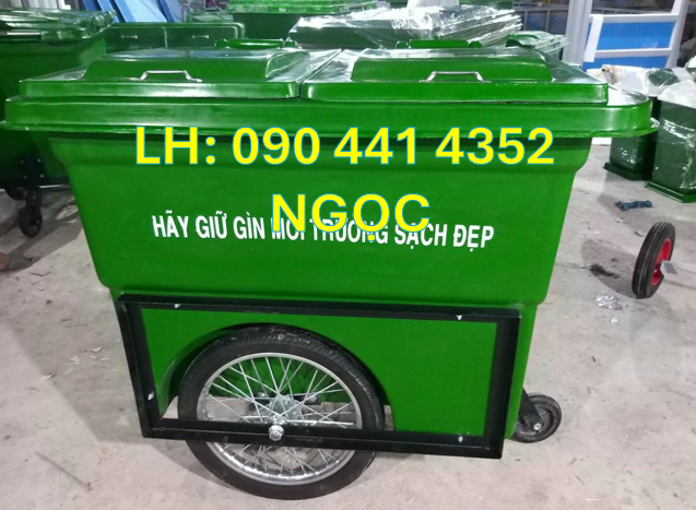 Bán xe thu gom rác 660 lít y tế, xe thu gom rác 1000 lít trường học