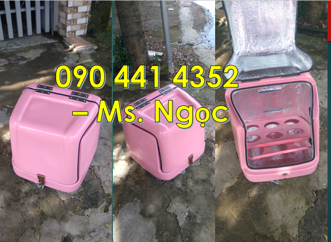 Thùng ship cà phê cỡ đại, thùng nhựa chở hàng sau xe máy tiện lợi