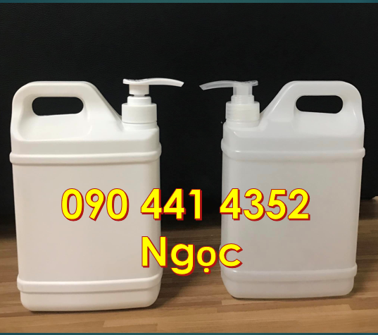 Can nhựa 2 lít đựng nước rửa chén màu vàng, trắng, xanh lá