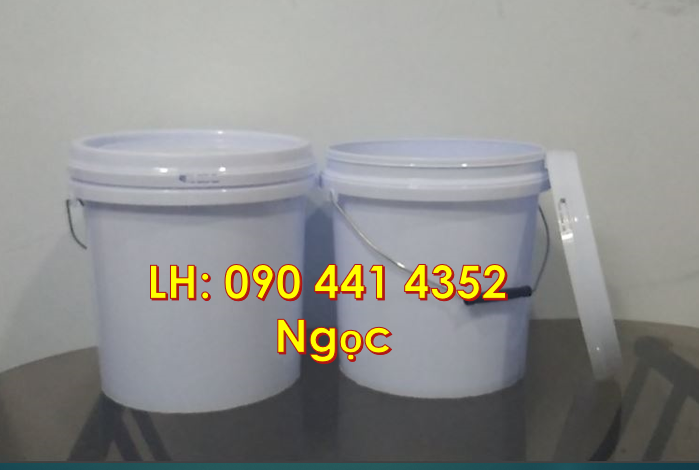 Vỏ thùng đựng sơn 1 lít, xô nhựa 1.5 lít quai, thùng sơn 5 lít rỗng