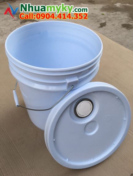 Vỏ thùng đựng sơn 1 lít, xô nhựa 1.5 lít quai, thùng sơn 5 lít rỗng