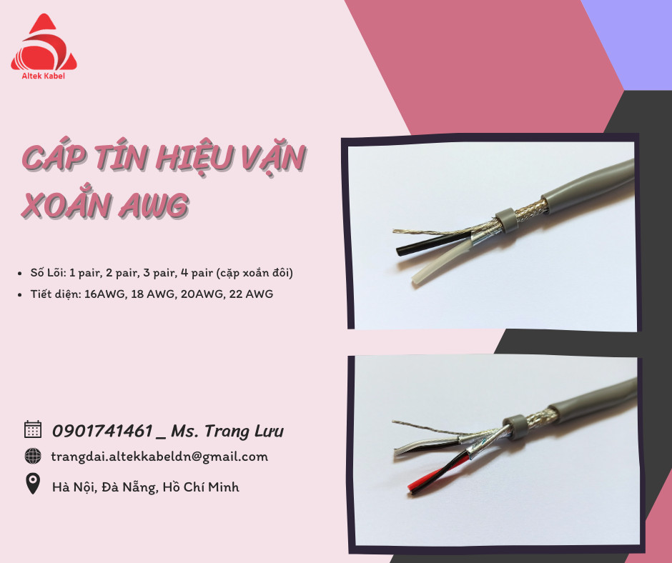 Cáp tín hiệu điều khiển vặn xoắn 2 lớp chống nhiễu Altek Kabel