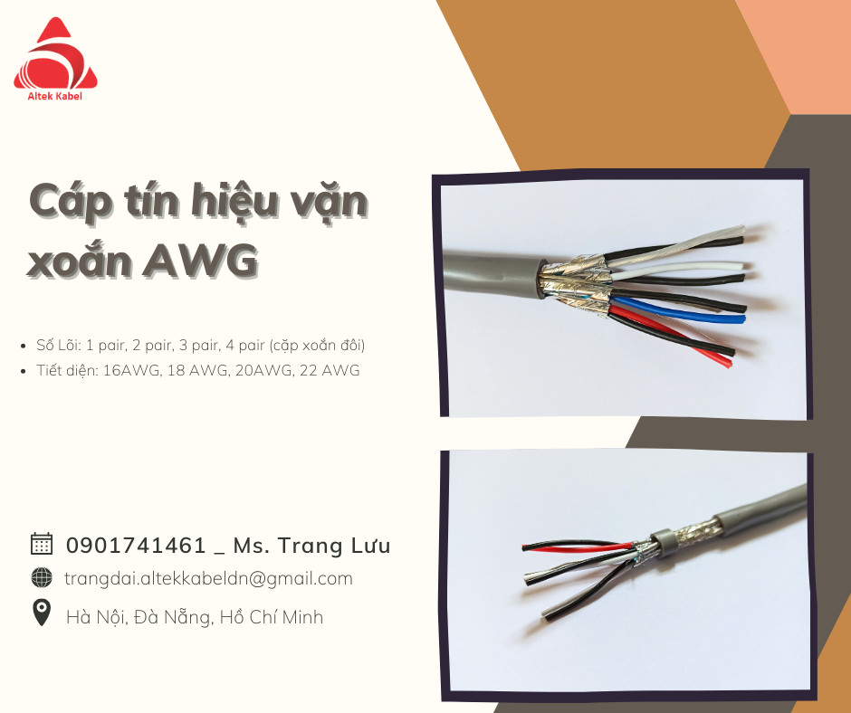 Cáp tín hiệu điều khiển vặn xoắn 2 lớp chống nhiễu Altek Kabel