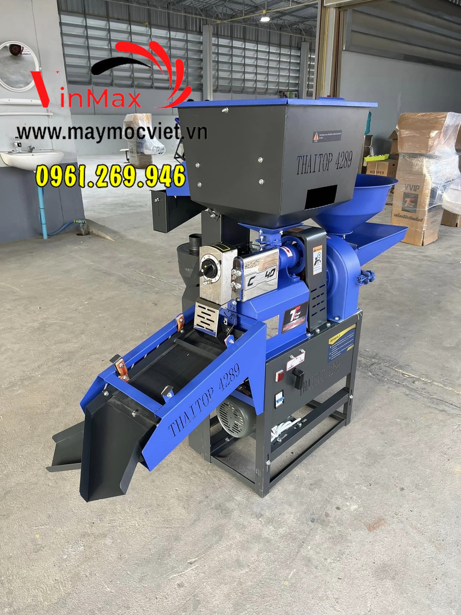 Máy xát gạo nghiền cám bầu gió Vinmax VMG4289