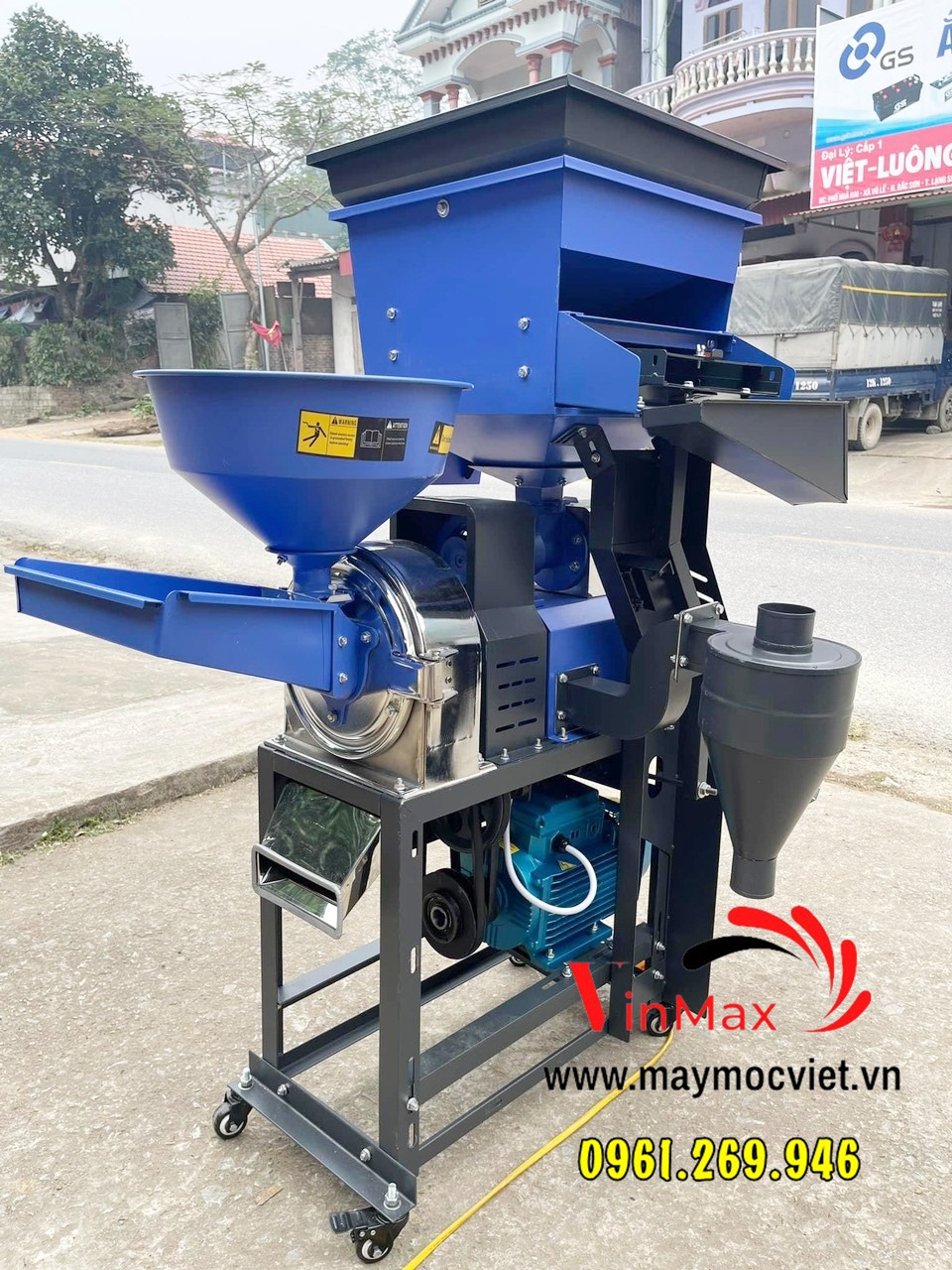 Máy xát gạo nghiền cám bầu gió Vinmax VMG4289