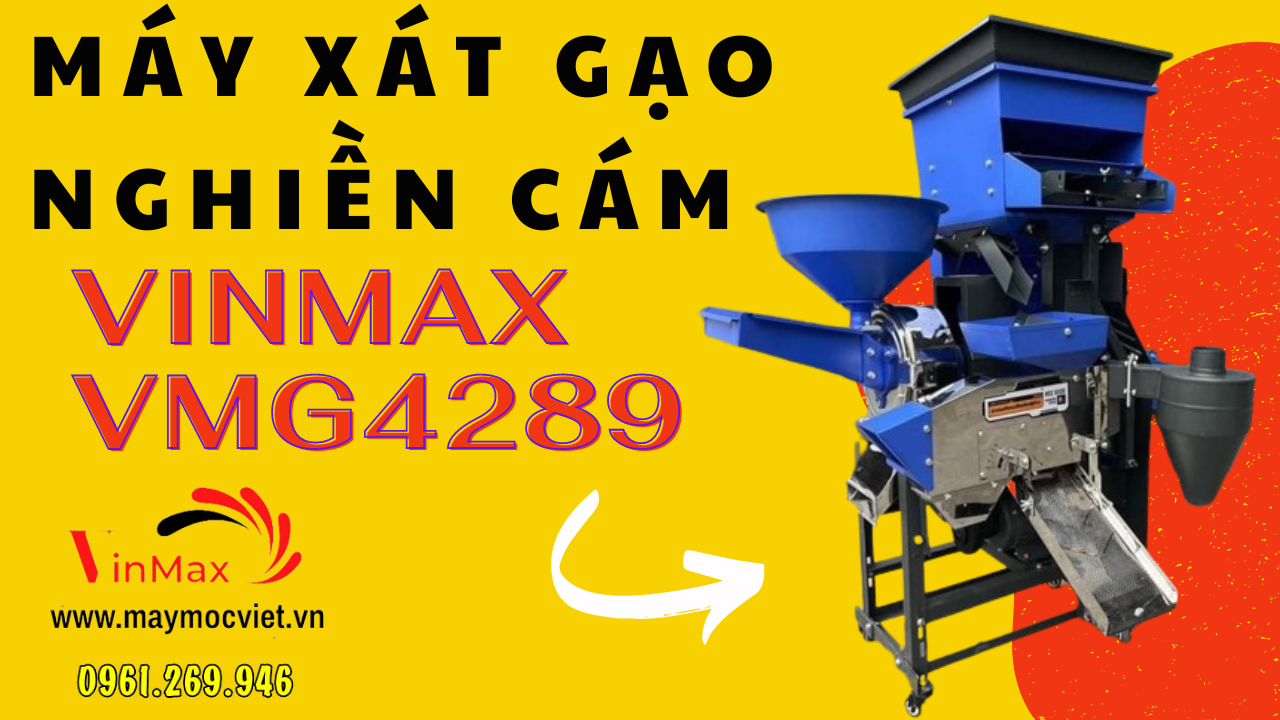 Máy xát gạo nghiền cám bầu gió Vinmax VMG4289