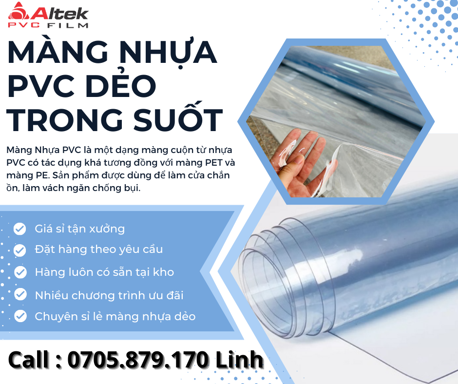 MÀNG NHỰA DẺO TRONG ALTEK PVC FILM GIÁ RẺ