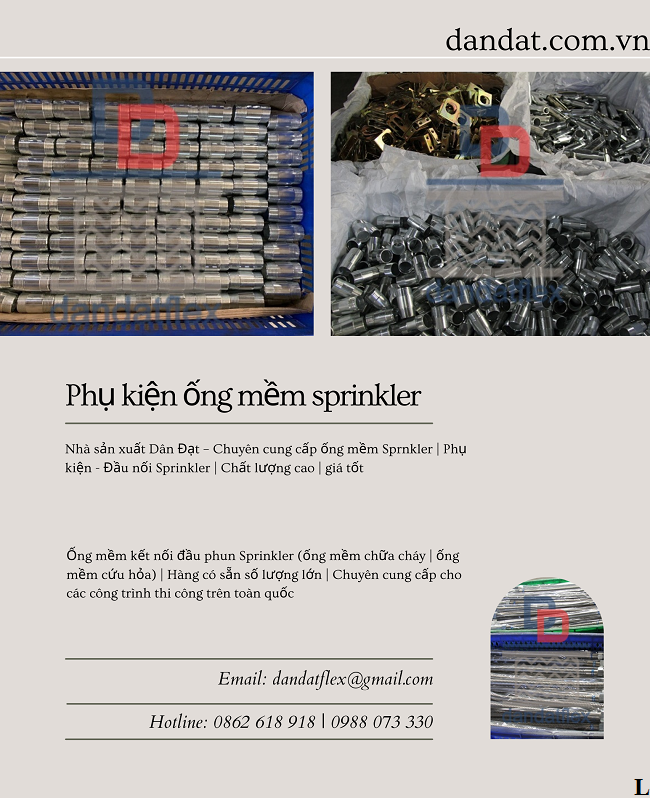 Ống mềm nối đầu phun Sprinkler, khớp nối mềm PCCC chính hãng