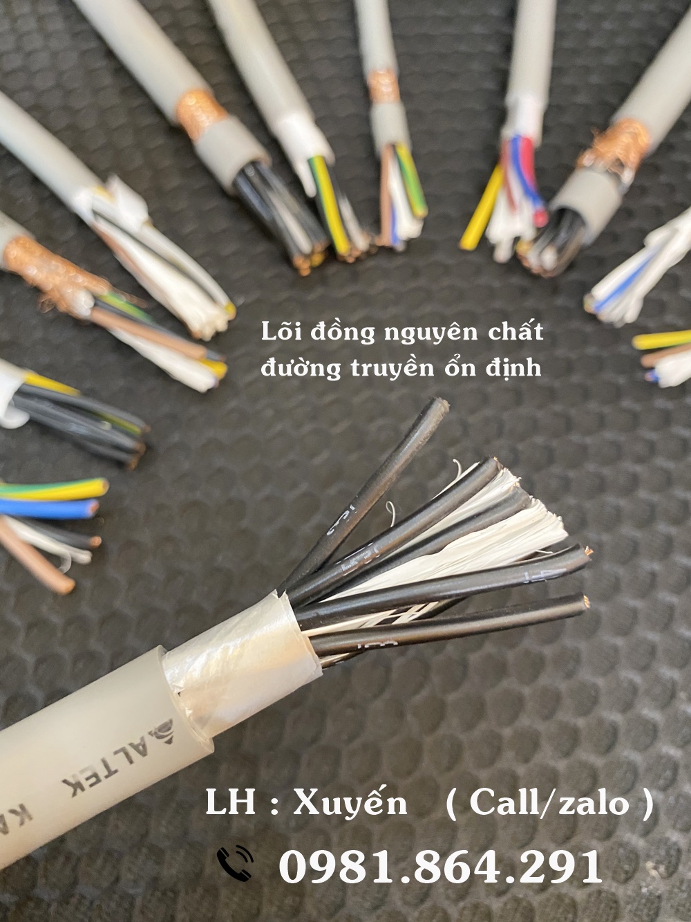 Cáp điện điều khiển 8 lõi tiết diện 0.5-1.5mm2 giá tốt, sẵn kho