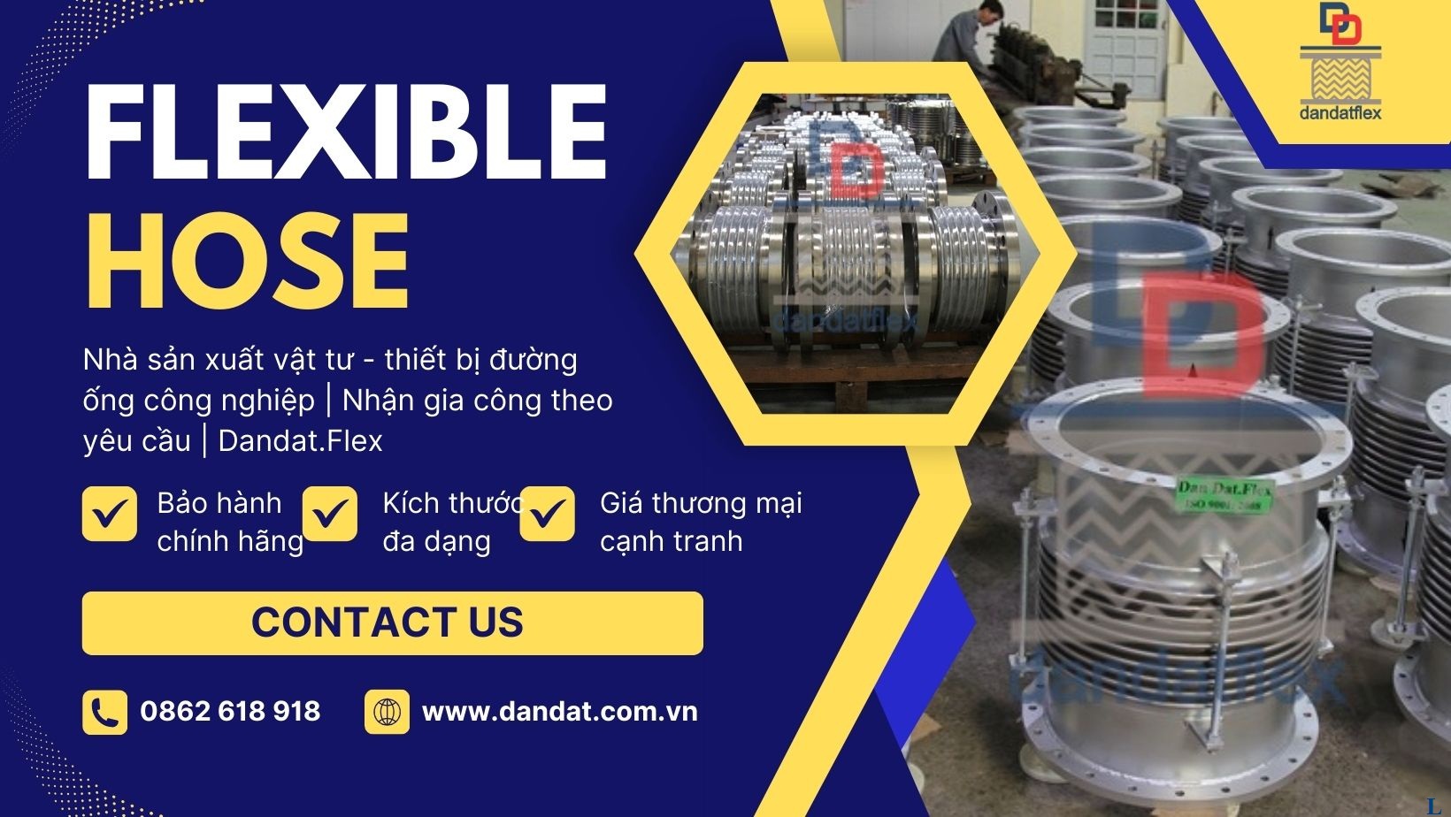 Khớp nối chống rung, khớp nối mềm inox, khớp giãn nở nhiệt inox