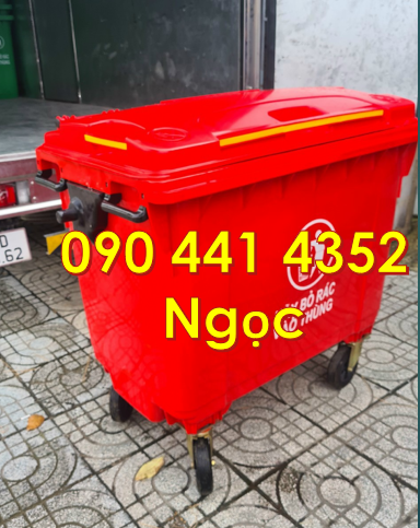 Bán xe thu gom rác 660L 3 bánh đúc, xe thu gom rác 660 lít gọn nhẹ TPH