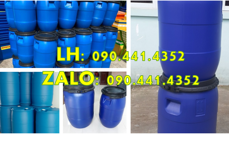 Gía thùng phuy nhựa 220L, thùng phuy nhựa 2 đai, thùng phuy nhựa 220L