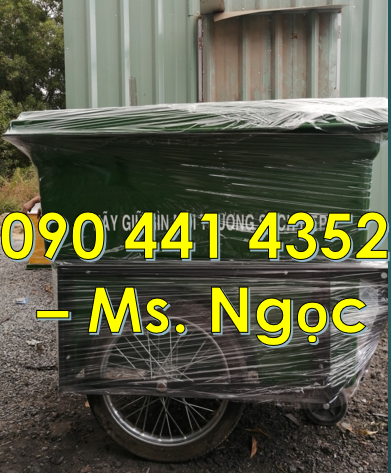 Chuyên sx và dán lô gô xe thu gom rác y tế 660L, xe thu gom rác y tế