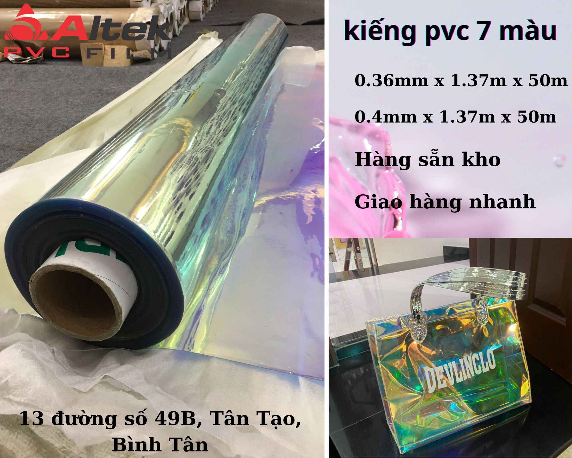 màng nhựa pvc giá tốt - nhựa hologram 7 màu