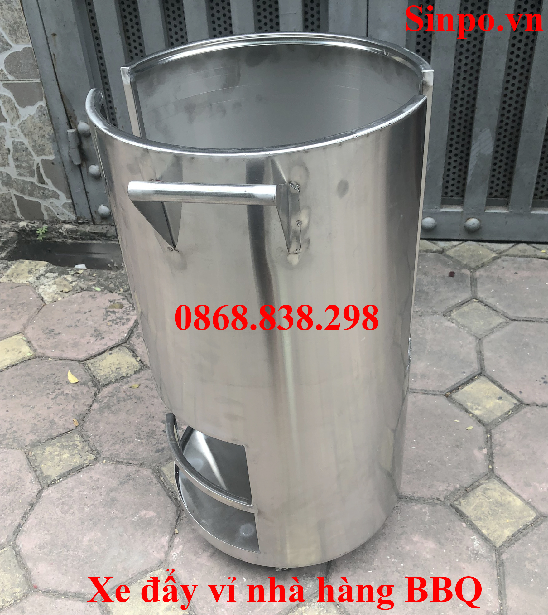 Xe để vỉ nướng bằng inox, xe đẩy vỉ nướng