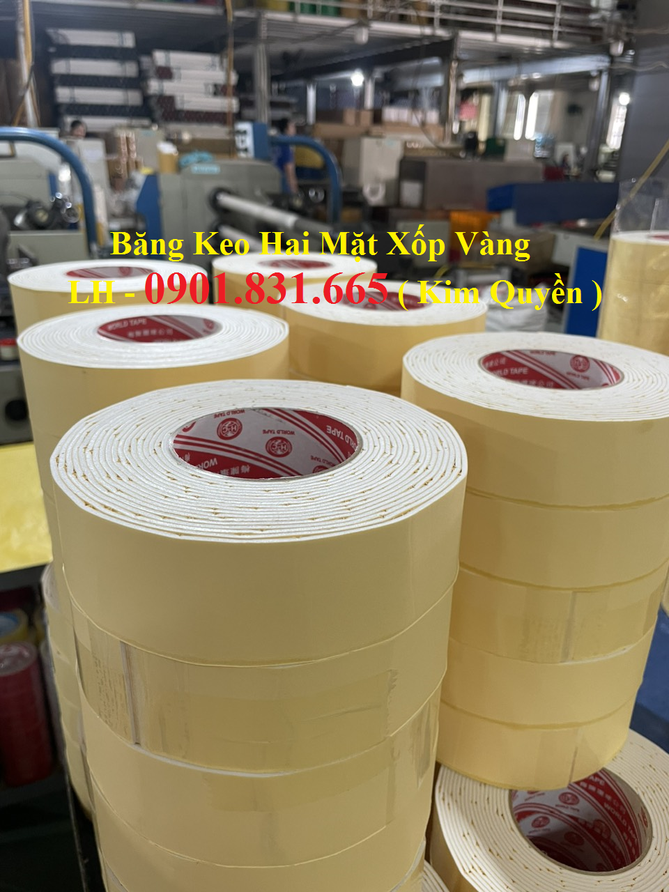 Băng Keo Xốp Vàng 2 mặt 2F4 - Giá sỉ tại Xưởng, giá bán buôn