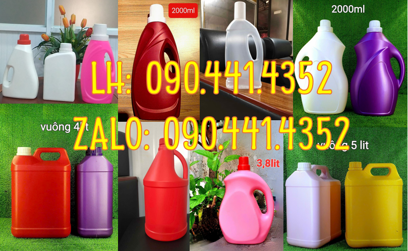 Can nhựa 4 lít đựng nước giặt, can nhựa 5 lít đựng nước rửa bình sữa