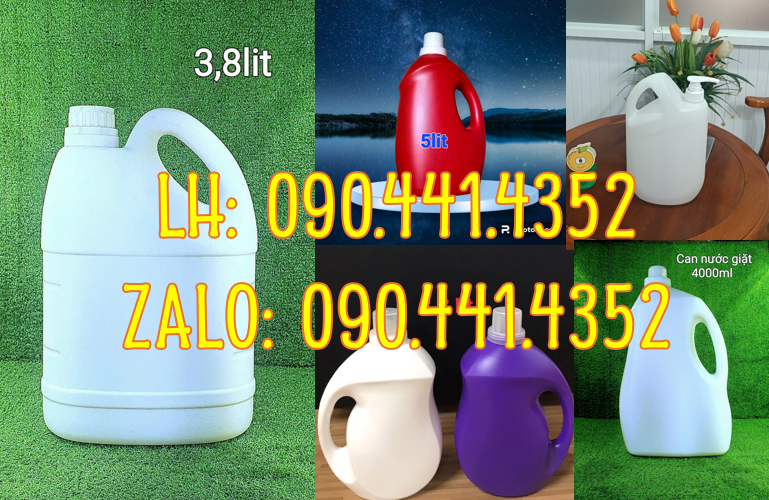 Can nhựa 4 lít đựng nước giặt, can nhựa 5 lít đựng nước rửa bình sữa