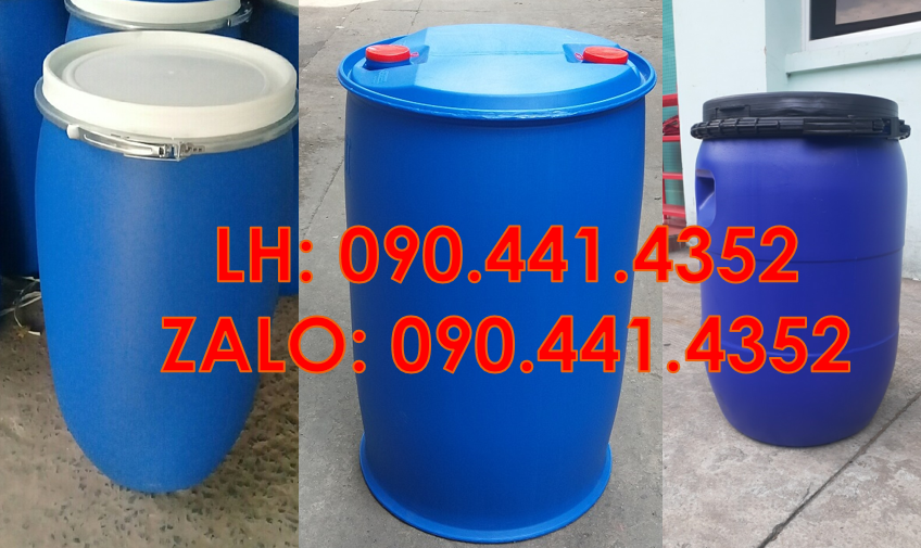 Thùng phuy đựng 60 lít, thùng phuy chứa hóa chất 50 lít, phuy nhựa 30L