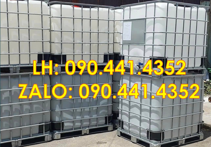 Gía tank nhựa cũ 1000 lít, thùng đựng hóa chất 1000 lít,thùng nhựa ibc