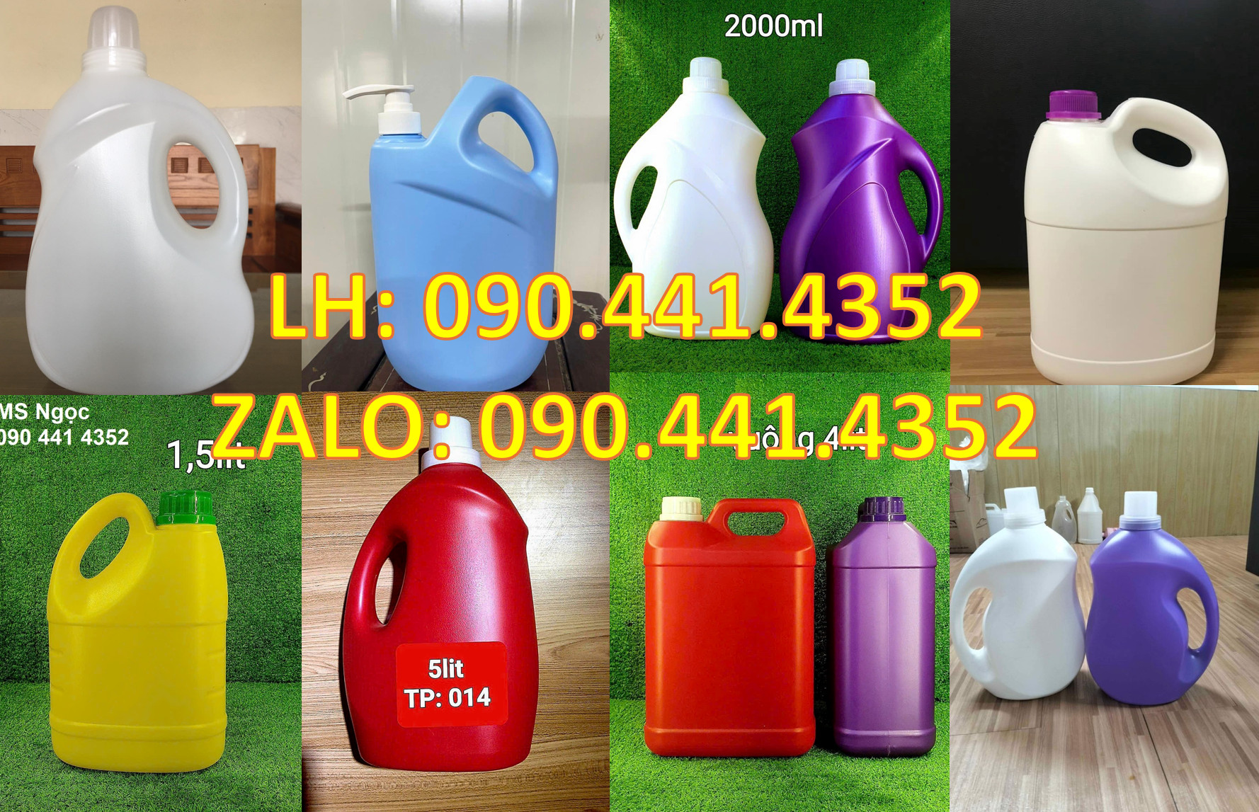 Can nhựa đựng nước rửa chén 1 lít, 2 lít, 3.8 lít, 3.6 lít, 4 lít