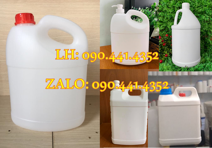 Can nhựa 1 lít nắp garenty có thoát khí, can nhựa 2 lít vuông, can 5L