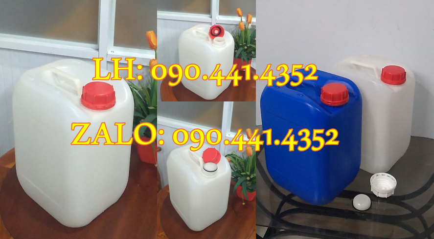 Gía can nhựa 10 lít vuông, can đựng 20 lít hóa chất, can nhựa 25 lít