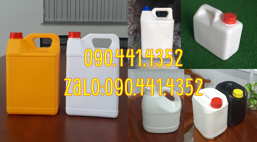 Can nhựa 5 lít đựng thuốc tẩy công nghiệp mạnh, can nhựa 1L dày,