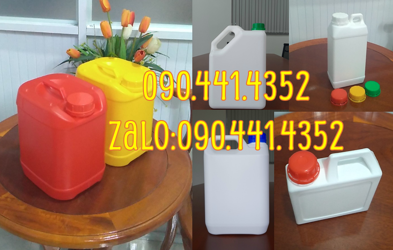 Can nhựa 5 lít đựng thuốc tẩy công nghiệp mạnh, can nhựa 1L dày,