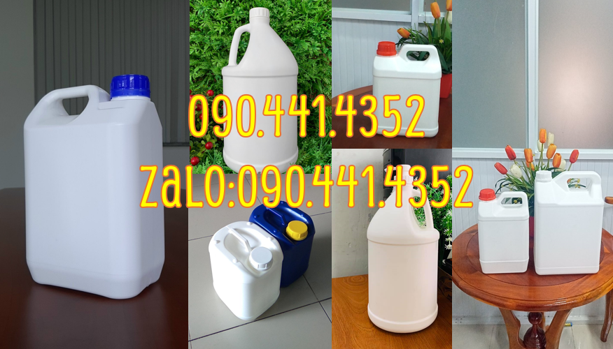 Can nhựa 5 lít đựng thuốc tẩy công nghiệp mạnh, can nhựa 1L dày,