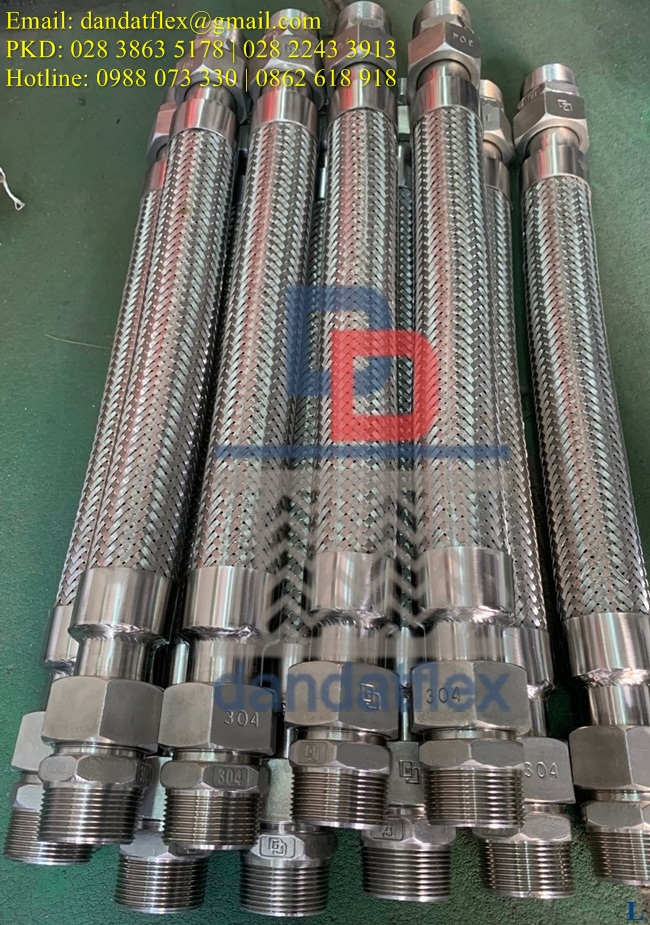 Ống cao su thủy lực bọc lưới inox, ống mềm inox chịu nhiệt cao
