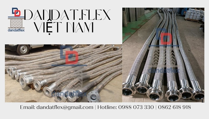Ống cao su thủy lực bọc lưới inox, ống mềm inox chịu nhiệt cao