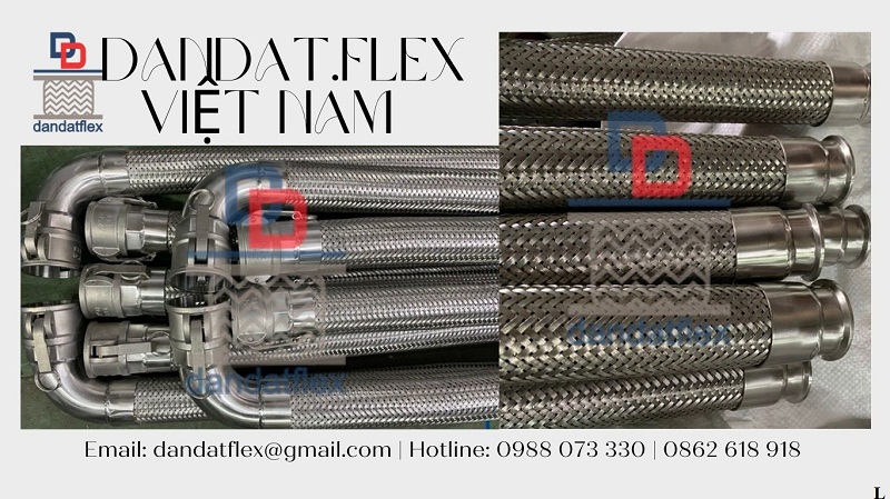 Ống cao su thủy lực bọc lưới inox, ống mềm inox chịu nhiệt cao
