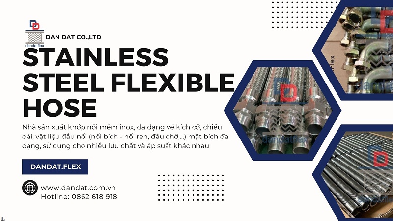 Ống cao su thủy lực bọc lưới inox, ống mềm inox chịu nhiệt cao