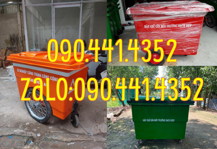 Xe thu gom rác 660L giá rẻ, xưởng xe thu gom rác 1000 lít nhựa HDPE