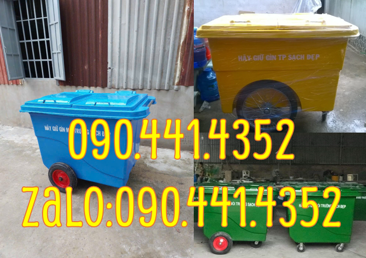 Xe thu gom rác 660L giá rẻ, xưởng xe thu gom rác 1000 lít nhựa HDPE