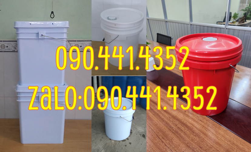 Bán xô nhựa 18 lít đựng dầu nhớt, vỏ thùng sơn 16 lít, thùng sơn nhựa